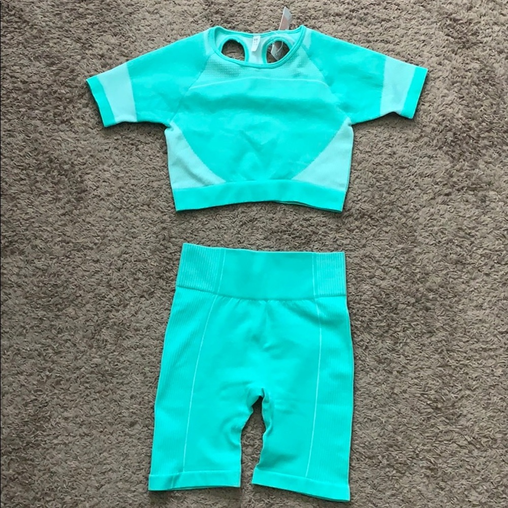 Workout two piece biker shorts